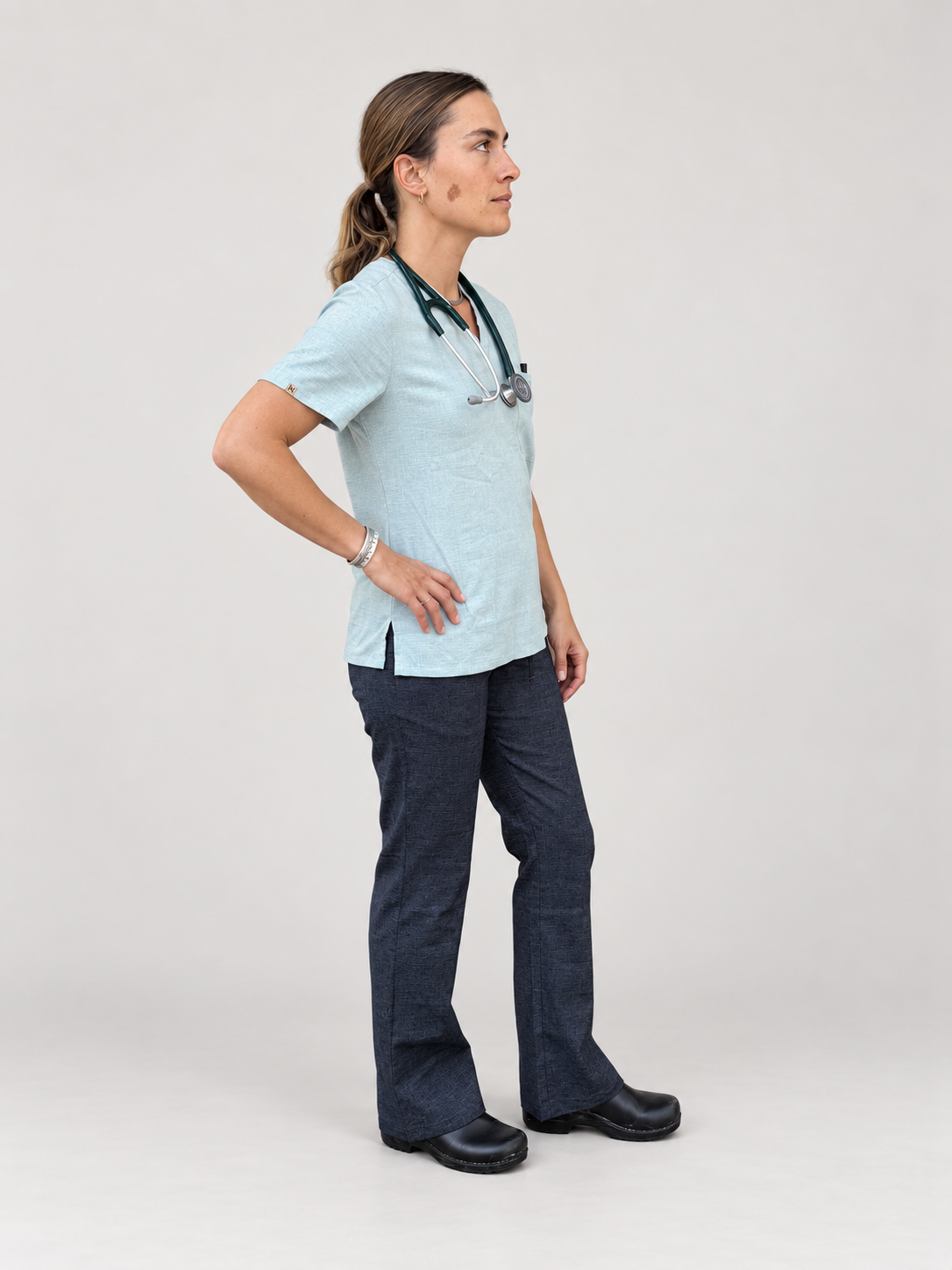 Avila Scrub Top and Tiana Scrub Pants, side outfit