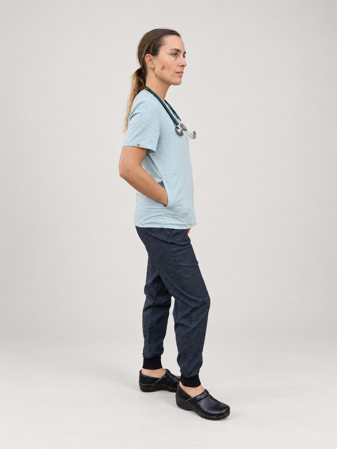 Kyoto Scrub Top and Alba Scrub Pants, side outfit