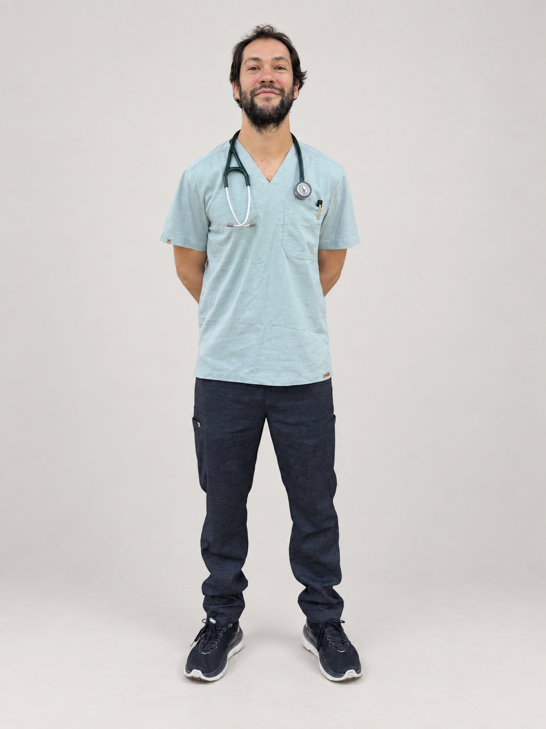 Manali Scrub Top and Porto Scrub Pants, front outfit
