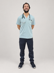 Manali Scrub Top and Porto Scrub Pants, front outfit