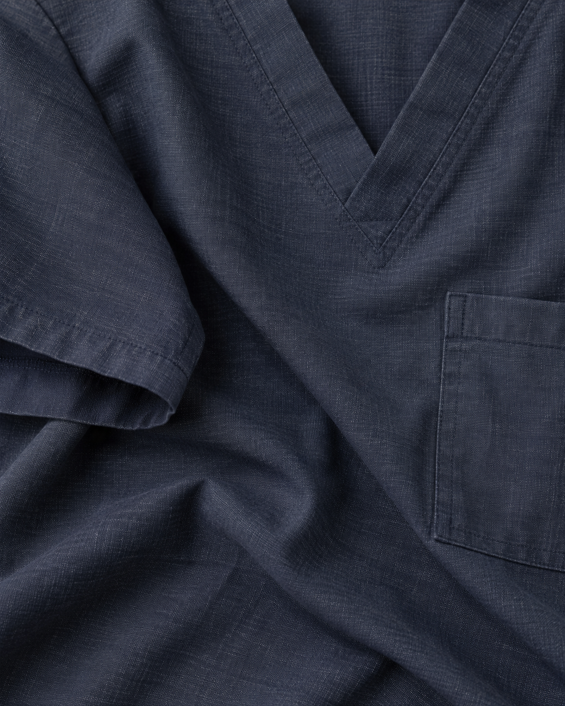 navy scrub fabric close-up